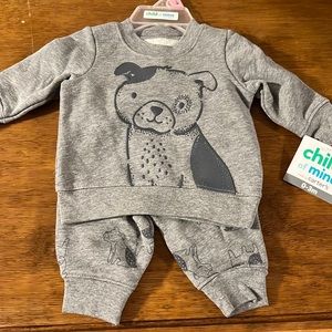 Carters “Child of Mine” baby Puppy Sweater and Sweat bottoms.